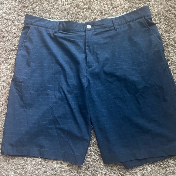 adidas Navy striped Golf Shorts - Picture 1 of 4